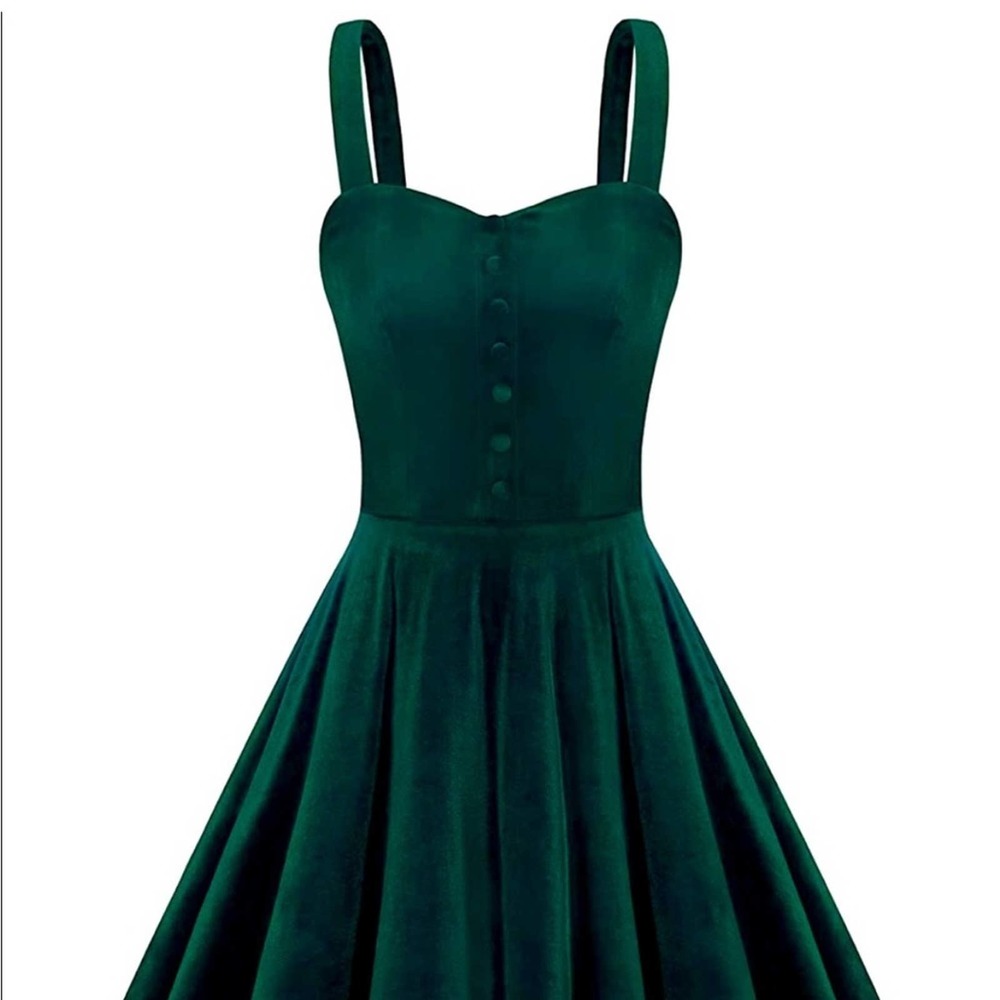 Belle Poque Green Velvet Dress